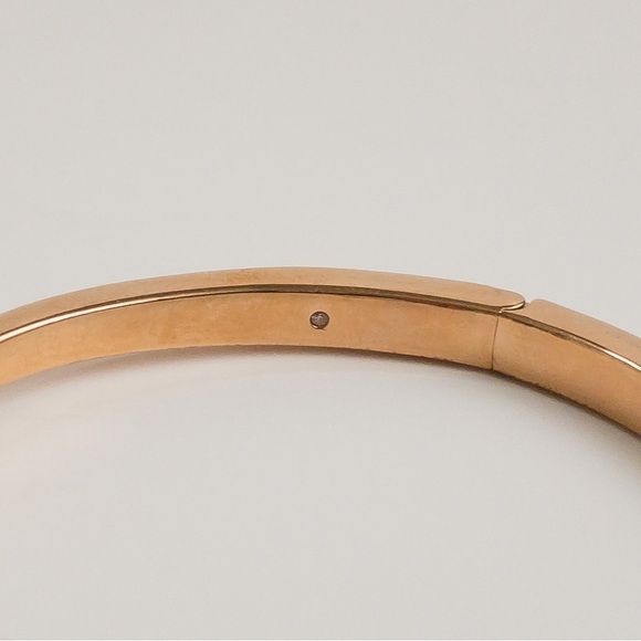 Kate Spade Time To Shine Open Hinged Cuff Bracelet Rose Gold Tone Clear Crystal - Picture 9 of 10